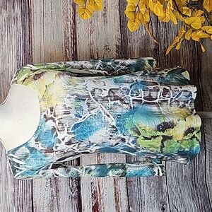 NEW STYLE & CO 3/4 SLEEVE MULTICOLOR PULLOVER TEE